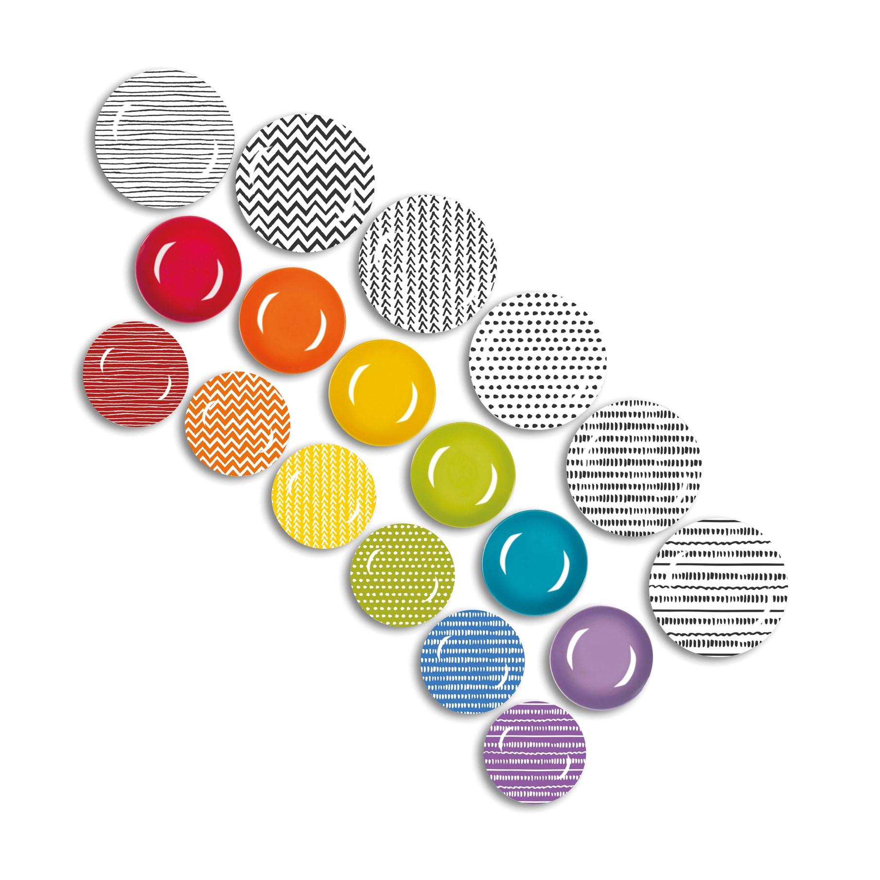 Service de table 18 pièces Excelsa – Crazy Line, Porcelaine Multicolore