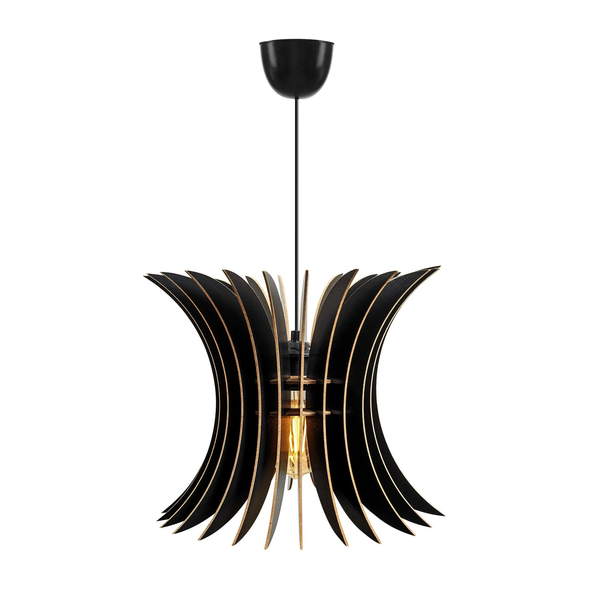 Lámpara de techo, mdf, negro, colección Covadonga, 35x35x65, casquillo E 27 Max 45 - 60