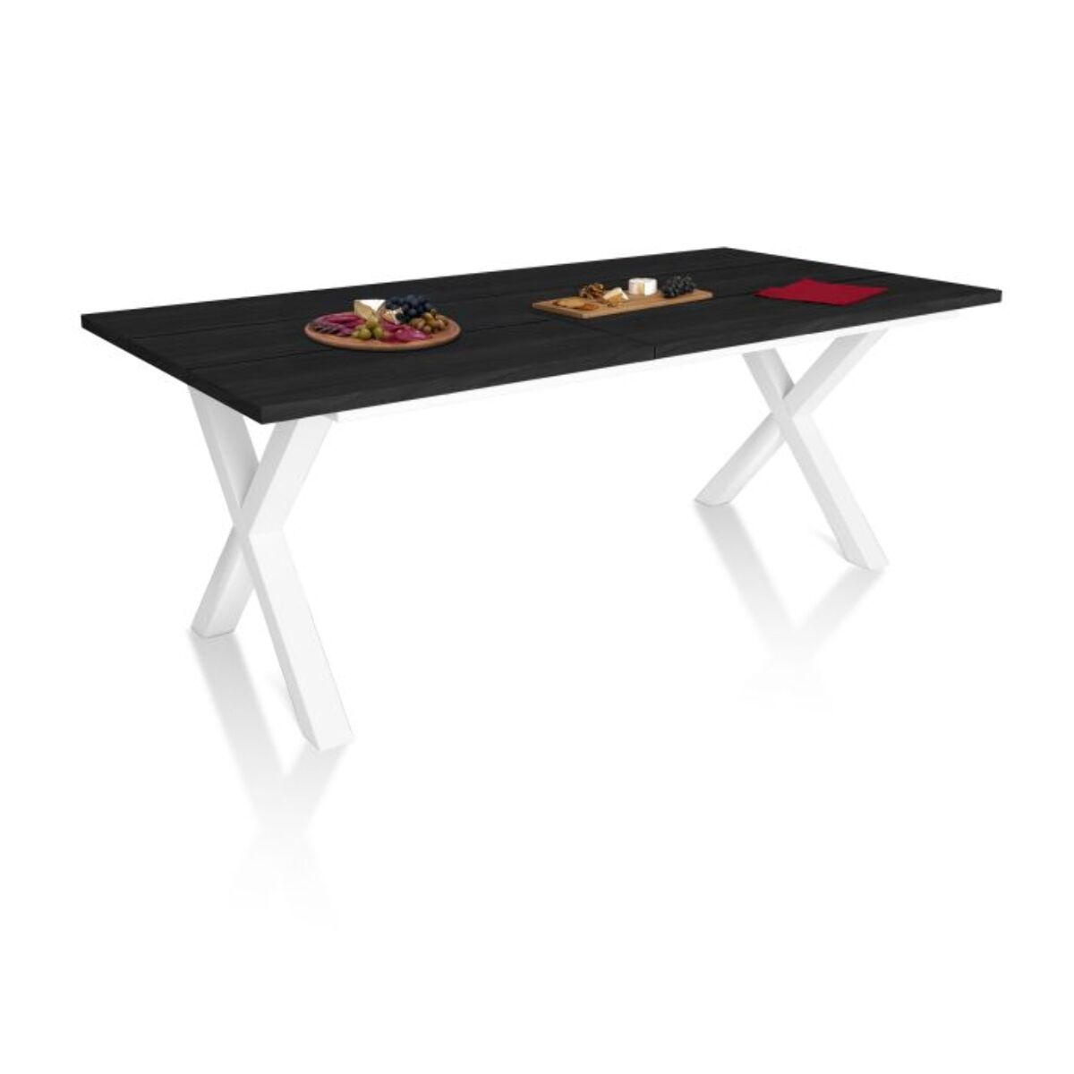 Mesa de comedor Oana 200 Negro Blanco
