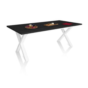 Mesa de comedor Oana 200 Negro Blanco