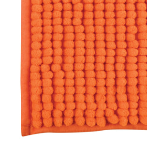 Alfombra de baño MSV ''Chenille'' antideslizante de microfibra en color naranja 40 x 60 cm