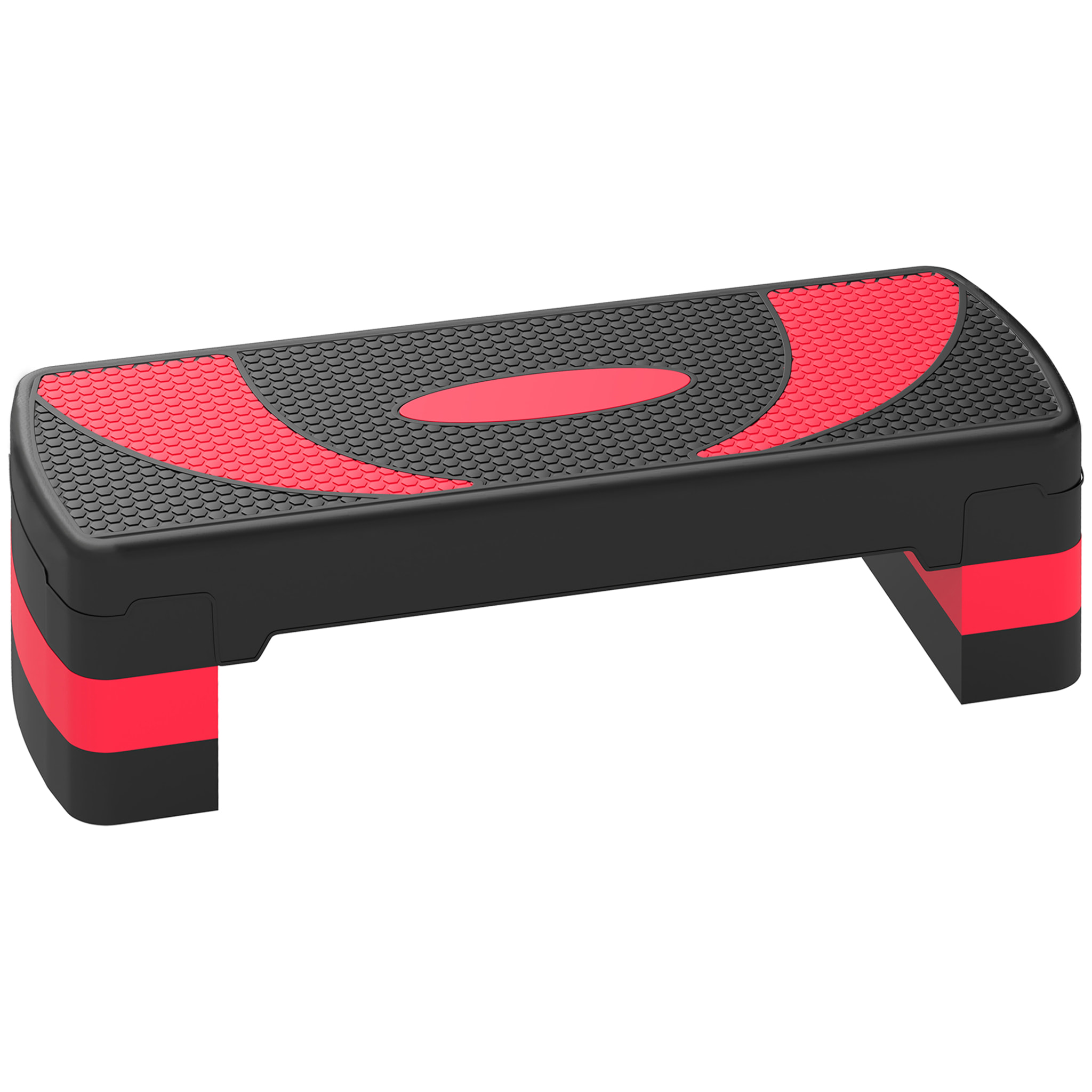 Step de Aeróbic, Step para Fitness Antideslizante con Altura Regulable 3 Niveles de 10/15/20 cm, Tabla Plataforma Stepper para Ejercicio en Casa Gimnasia, Carga 150 kg 80x31x20 cm, Rojo