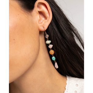 Pendientes de mujer con piedras naturales multicolor