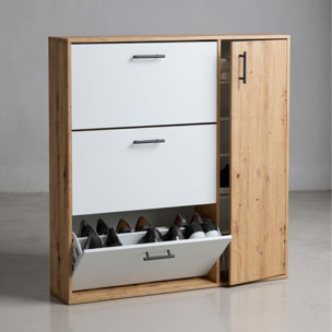 Zapatero Leia Blanco Artik (Blanco Mate) - Roble Nodi