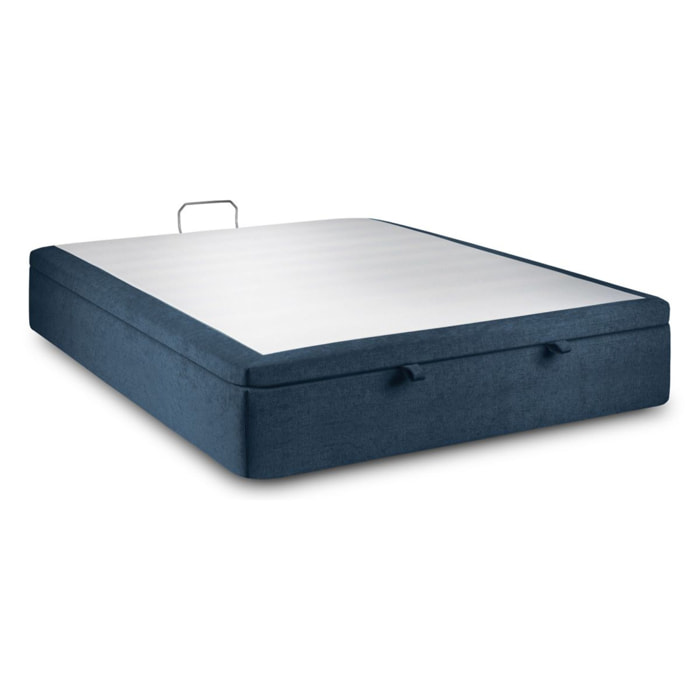 Sommier Coffre en toile nattée  - Grand coffre et ouverture facile - Montage rapide, adapté à tous les matelas - Hauteur Totale de 39cm - Finition soignée - 2 places