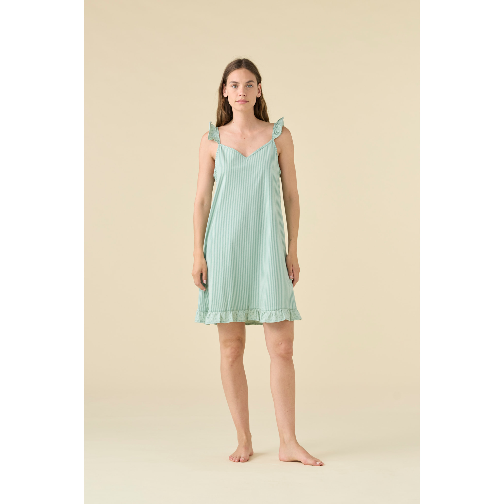 Camicia da notte donna in cotone bretellina little flower Noidinotte