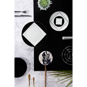 Servizio piatti 18 pezzi Excelsa Agorà, porcellana e stoneware, bianco e nero