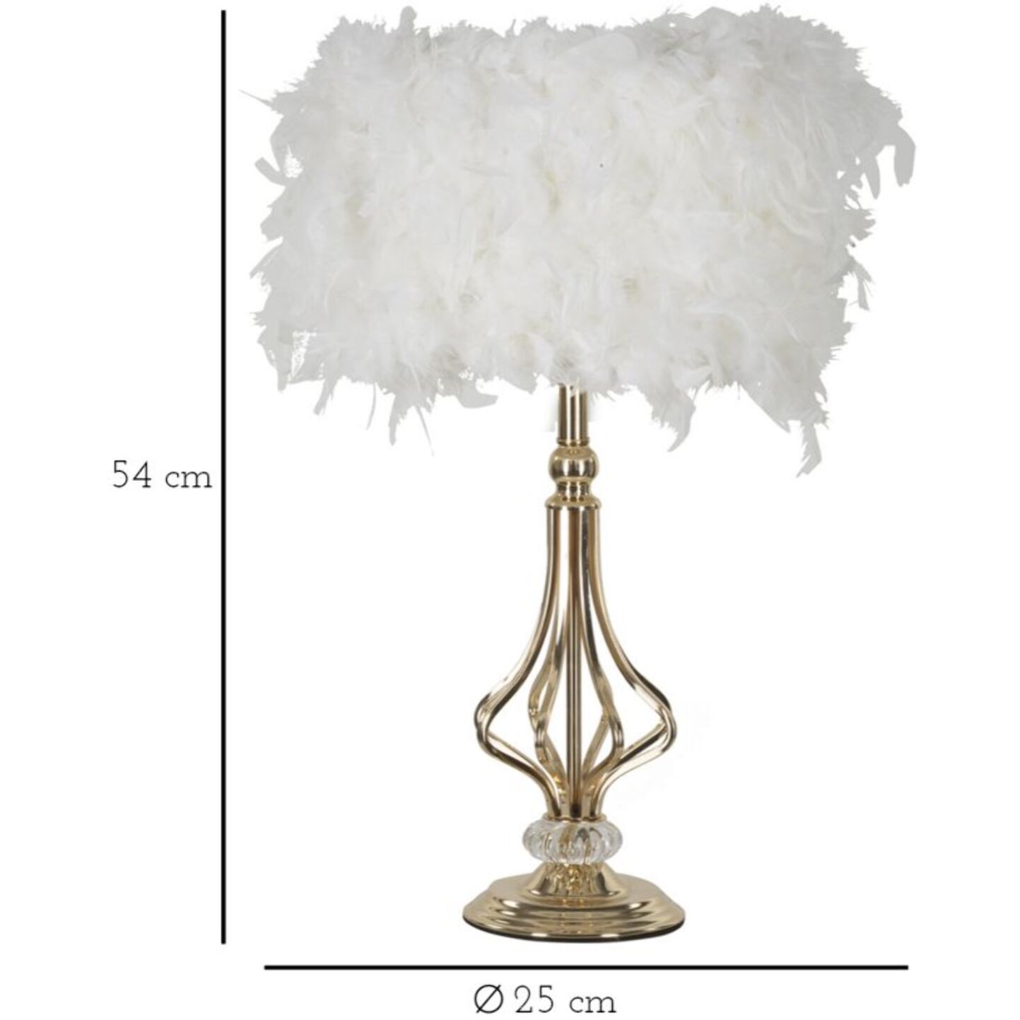 LAMPADA DA TAVOLO TARTY BIANCA CM Ø 25X54