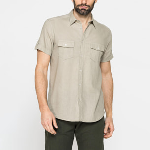 CAMICIA ESTIVA A MANICA CORTA IN MISTO LINO