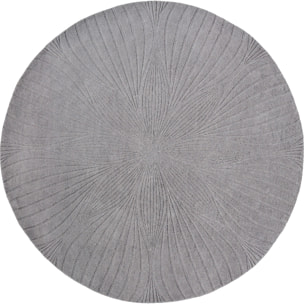 Tapis rond fait à la main en laine motif faux uni QUITA