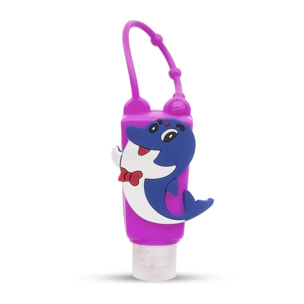 Portachiavi Bottiglia igienizzante mani alcol ricaricabile 30ml. Design delfino.