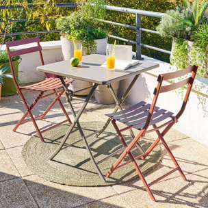 Table de jardin Greensboro 2 places pliable café 70x70cm