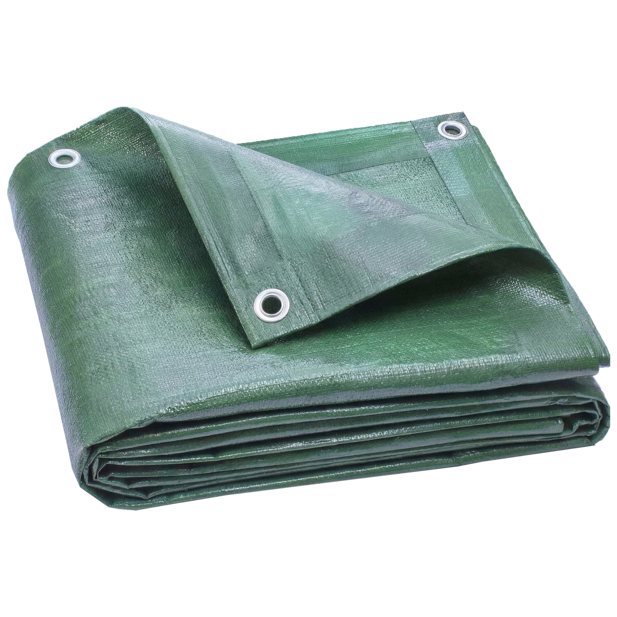 Lona Impermeable Exterior 4x6 m, Toldo PE Resistente a Rasgaduras 90 g/m², Protección UV, con Ojales Reforzados para Leña, Muebles de Jardín, Invernaderos, Vehículos, Verde