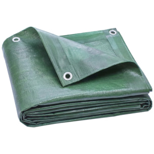 Lona Impermeable Exterior 4x6 m, Toldo PE Resistente a Rasgaduras 90 g/m², Protección UV, con Ojales Reforzados para Leña, Muebles de Jardín, Invernaderos, Vehículos, Verde