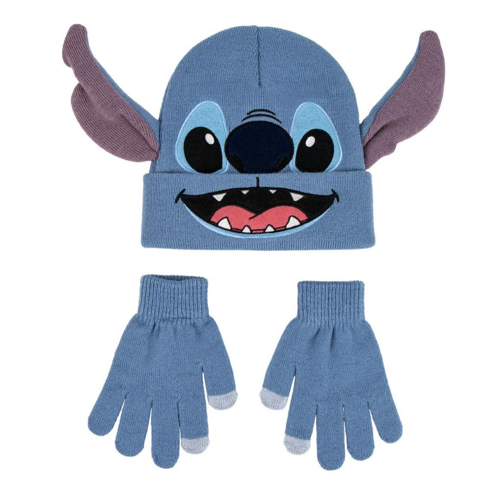 Set gorro y guantes infantil unisex "Stitch"