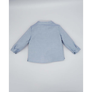 CAMISA CUELLO MAO OXFORD BOLSILLO AZUL