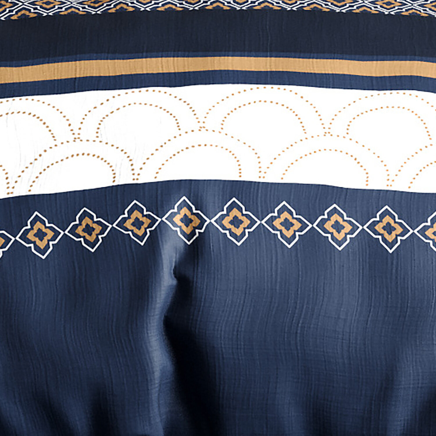 Parure housse de couette imprimé 100% coton - kalypso - bleu