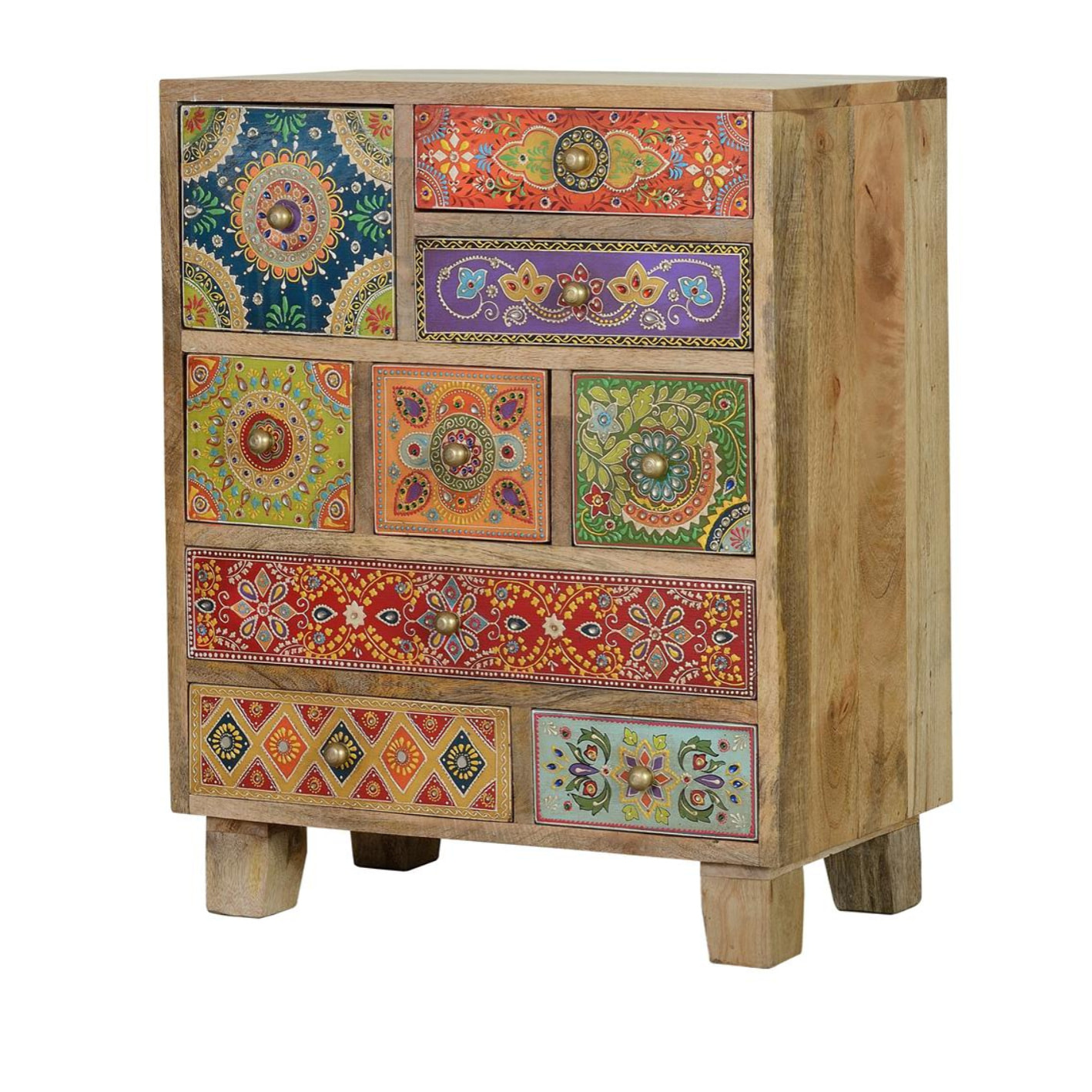Muebles Auxiliare de Madera de Mango 52 Cm Estilo Étnico Bojho
