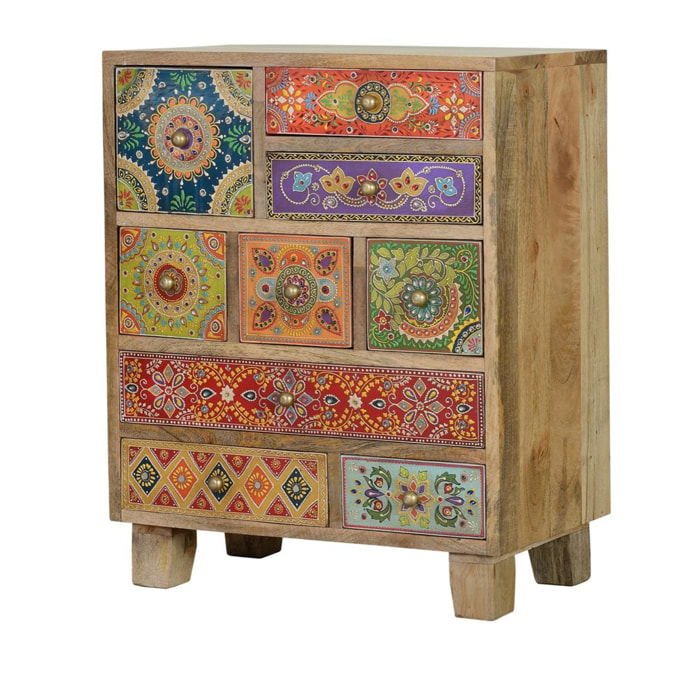 Muebles Auxiliare de Madera de Mango 52 Cm Estilo Étnico Bojho
