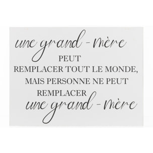 J-Line pancarte Français 'Grand-Mère' - métal - blanc/noir