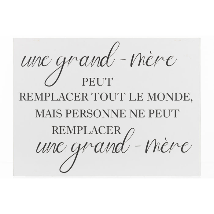 J-Line pancarte Français 'Grand-Mère' - métal - blanc/noir