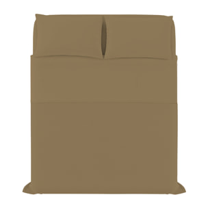 COMPLETO LETTO ELEGANT, 100% Microfibra, No Stiro - NOCCIOLA
