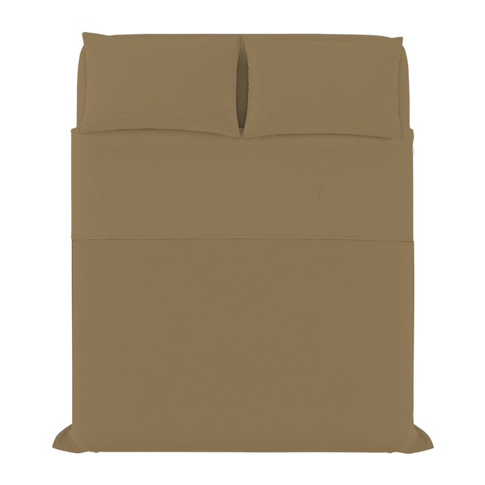COMPLETO LETTO ELEGANT, 100% Microfibra, No Stiro - NOCCIOLA
