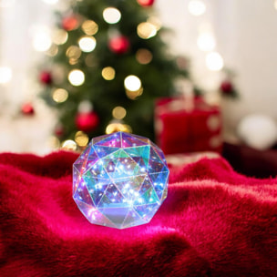 bola luminosa con 20 luces led frías con colores arco iris 15x15x15cm