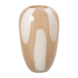 J-Line vase pois - verre - beige clair/blanc - large