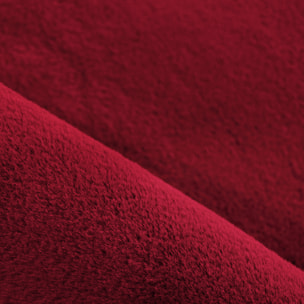 BARROW - Tapis rond en fausse fourrure doux uni Rouge