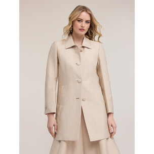 Motivi - Cappotto in raso di cotone - Beige