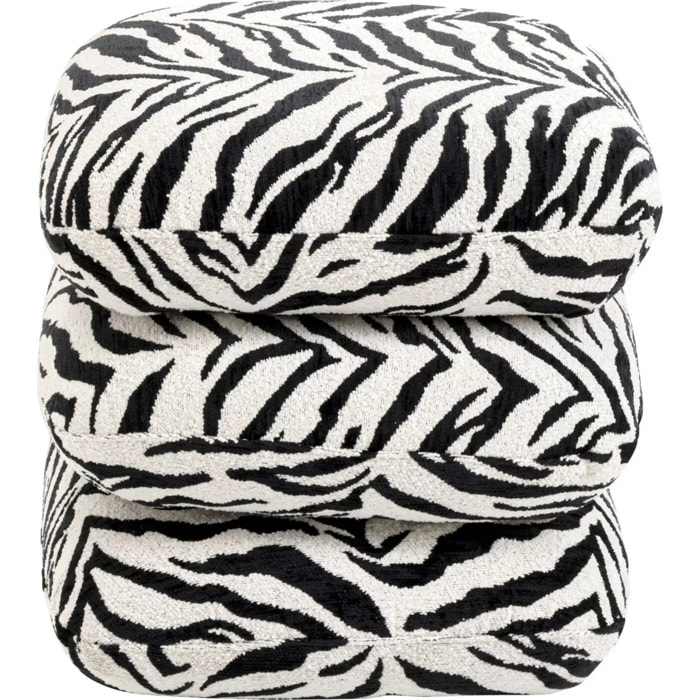 Tabouret pivotant Pepino 45x45cm tigre noir Kare Design