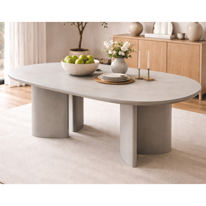 Joyce - table à manger en FSC  100% - 6 à 8 personnes - Sable