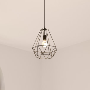 Suspension filaire "Drim" noire - métal D25 cm