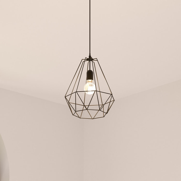 Suspension filaire "Drim" noire - métal D25 cm