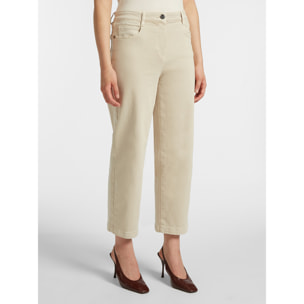 Elena Mirò - Pantaloni cropped cinque tasche in drill - Beige