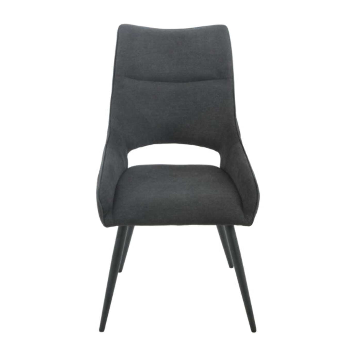Chaise en lin avec pieds fins en métal noir - CHICAGO