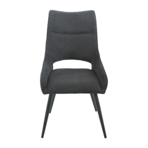 Chaise en lin avec pieds fins en métal noir - CHICAGO