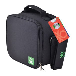 Bolsa almuerzo 23x22x13.5cm rpet con aislamiento de aluminio negro outdoor be