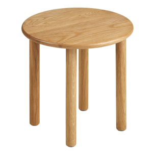 Tavolino da appoggio Jena in rovere massello naturale ø40x40 cm