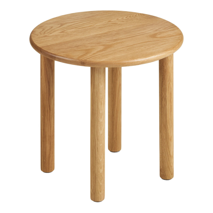 Tavolino da appoggio Jena in rovere massello naturale ø40x40 cm