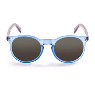 Gafas de sol OCEAN LIZARD WOOD - De brazo de bambú marrón con montura azul transparente / Marrón