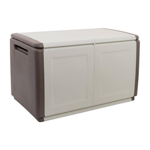 Baule contenitore multiuso polipropilene, Box portatutto, 100% Made in Italy, cm 96x53h57, colore Grigio chiaro