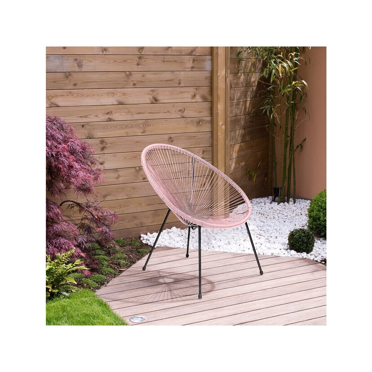 Lot de 2 fauteuils de jardin "Ania" - Rose