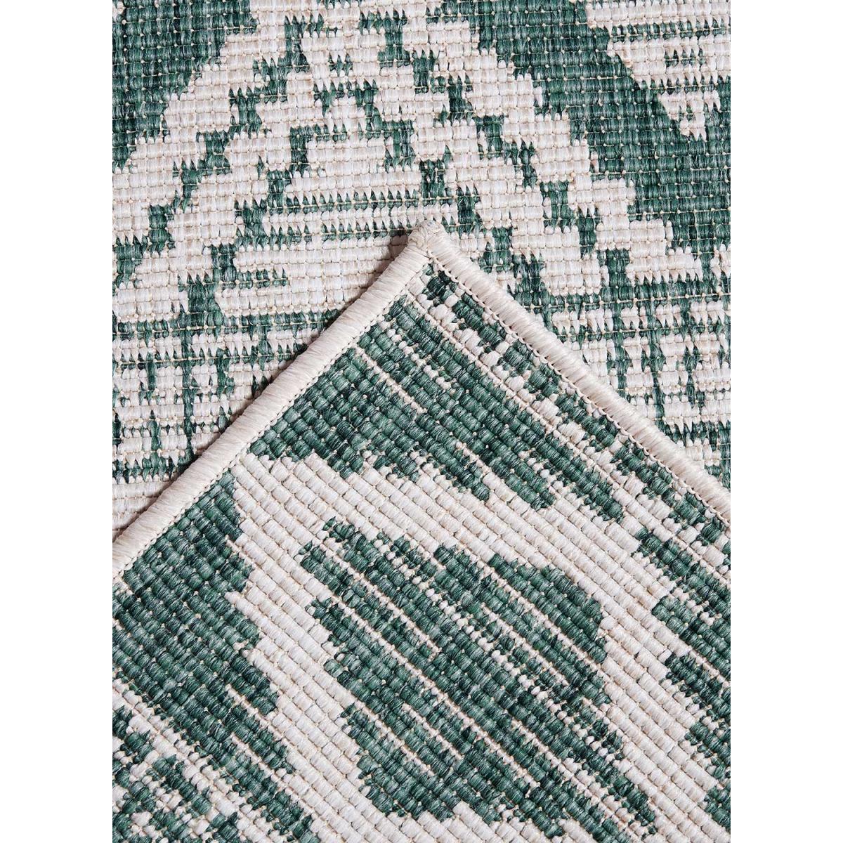Tapis d'extérieur Reversible befe aux motifs ethniques vert et beige