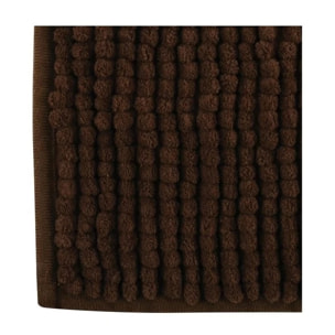 Tapis de bain Microfibre CHENILLE 40x60cm Marron Chocolat MSV