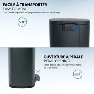 Poubelle à pédale inox ADMIRAL gris 50L