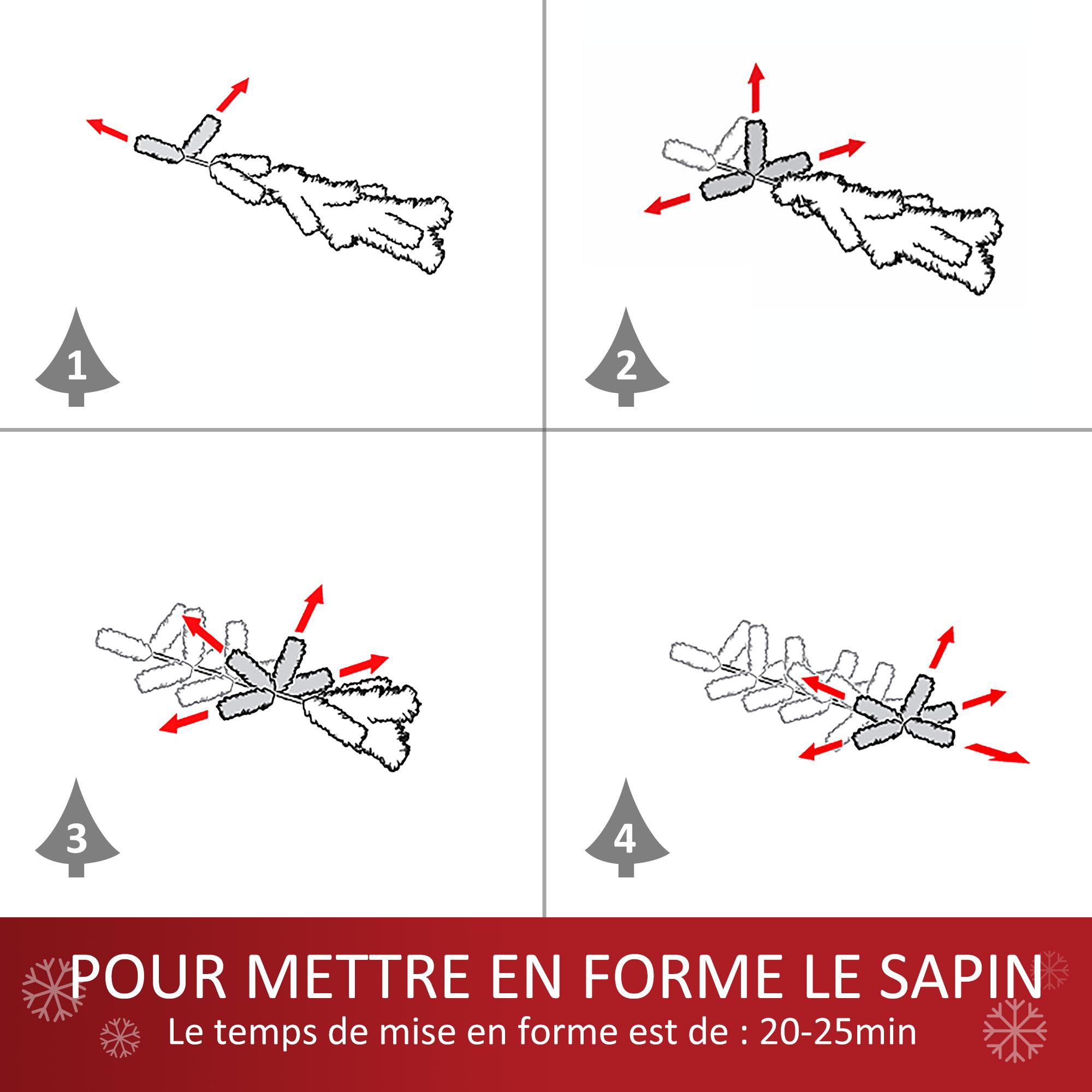 Sapin de Noël artificiel Ø 75 x 150H cm 454 branches épines imitation Nordmann grand réalisme vert