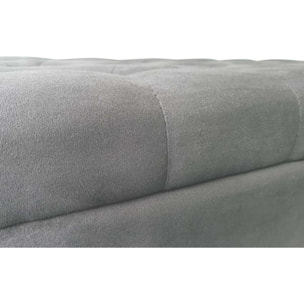 Panca pouf contenitore in velluto grigio scuro Pampa