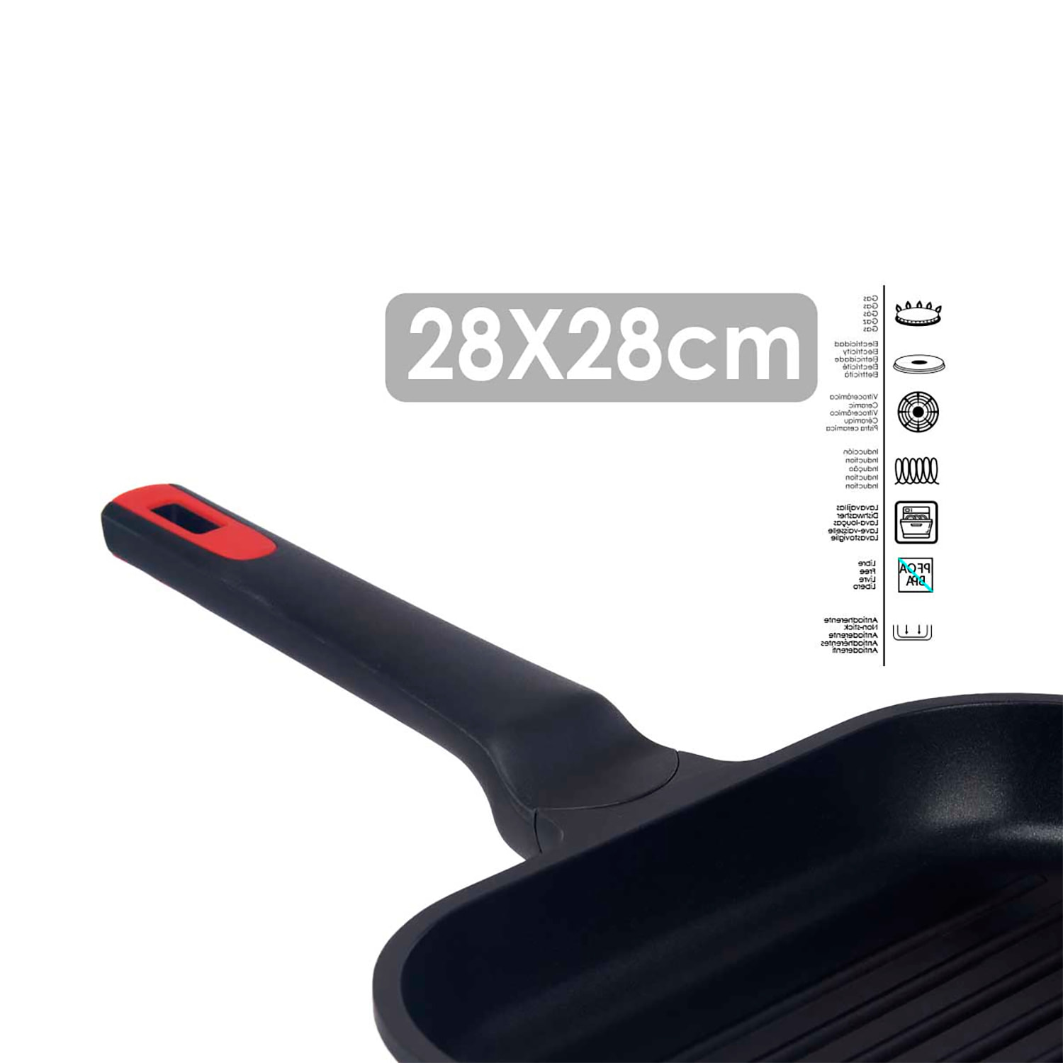 GRIGLIA 28X28 IN GHISA FULL INDUCTION MOLTEN